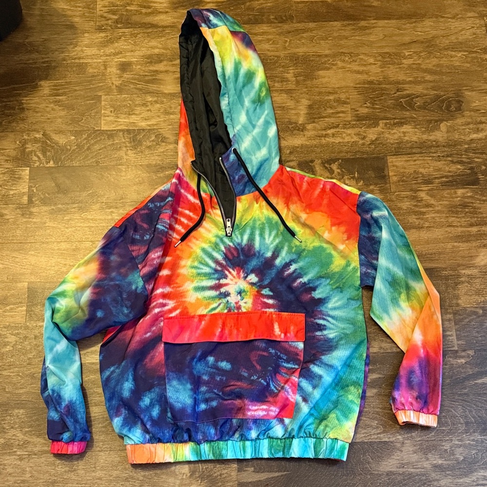 Tie dye cropped windbreaker